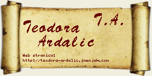 Teodora Ardalić vizit kartica